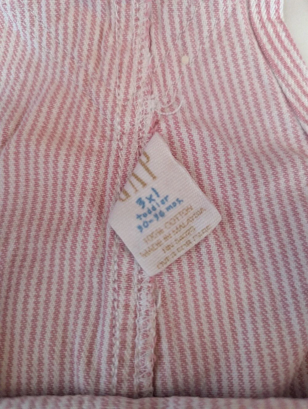 Vtg Y2K Baby Gap Pink Engineer Embroidered Shortalls 3T Girls Butterfly Flowers